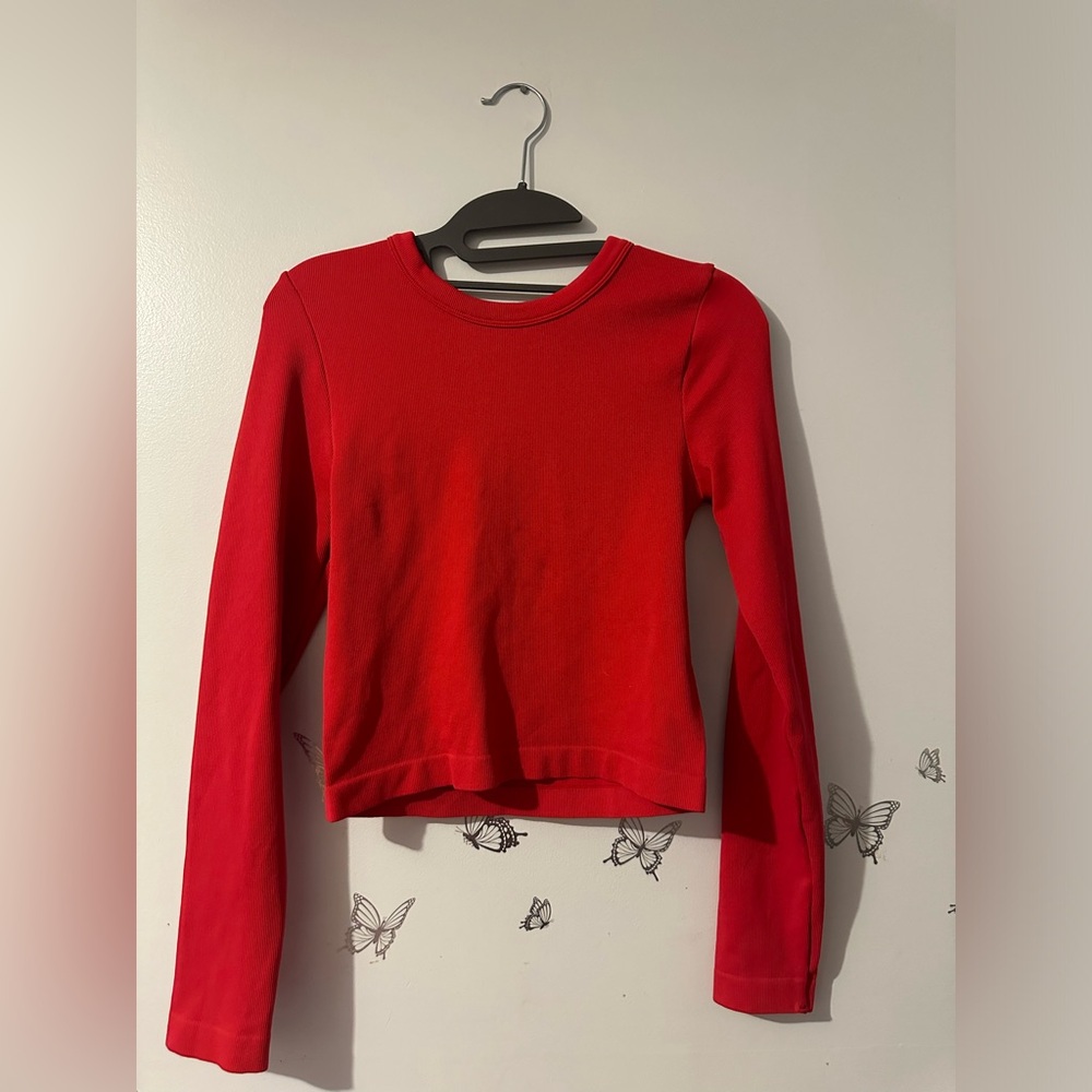 Red Long Sleeve Women's Top